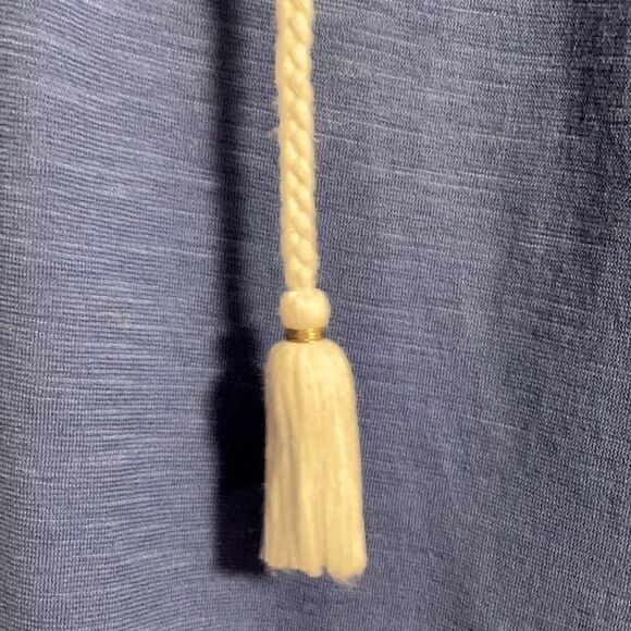 Lilly Pulitzer blue notch neck top with soutache embroidery and tassel ties XS - Picture 6 of 12